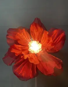 Flower Lamp - 32inches Pink Petal Design with Warm LED Lights for Home Decor and Ambiance Enhancing Cozy Atmosphere