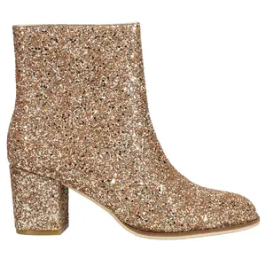Corkys Womens Razzle Dazzle Glitter Round Toe Zippered Casual Boots Ankle Mid Heel 2-3" - Gold Corkys Womens Razzle Dazzle Glitter Round Toe Zippered Casual Boots Ankle Mid Heel 2-3" - Gold