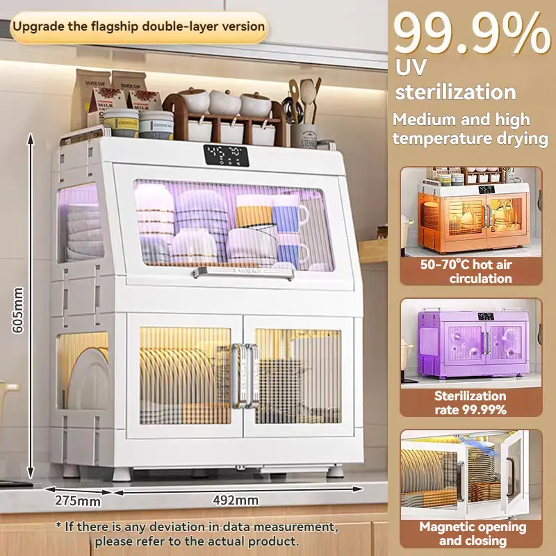 Disinfection dish rack, drying dish storage rack, household dishes and cutlery storage