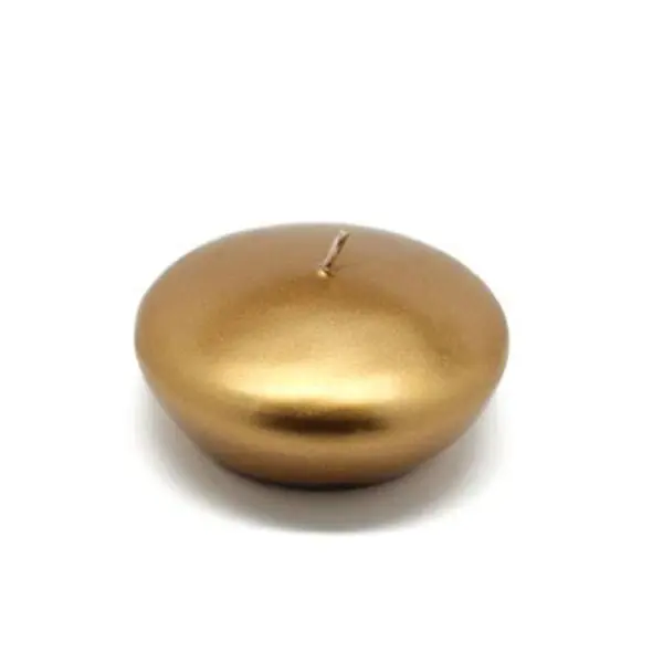 CFZ-100-0 3 in. Unscented Floating Candles - Metallic Bronze Gold Colored Wax Decorative Household Candles, 12 Pieces per Box for Room Decor, Decorative Candles