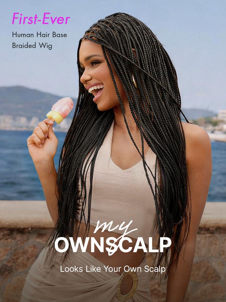 [New Arrival]OwnScalp Salon Braids Super Natural Scalp Full HD Lace Knotless Box Braided Wig Flexi-Fit Invisi Drawstring Cap Miracle Knots Limited Time Offer TikTok Exclusive #luvmenewarrivals