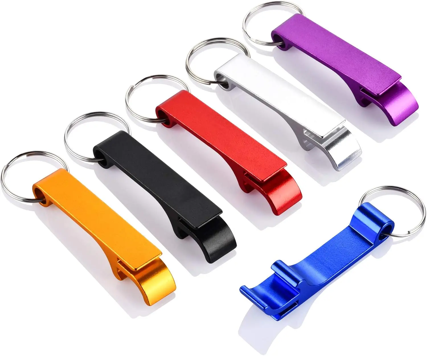 6PCS Colorful Key Chain Beer Bottle Openers for Bar and Home, 6 Color | Small, Practical, Easy to Carry, Open the Lids Easily, Beverage Bottle Opener Keychain for Men, Women, Made of Premium Metal