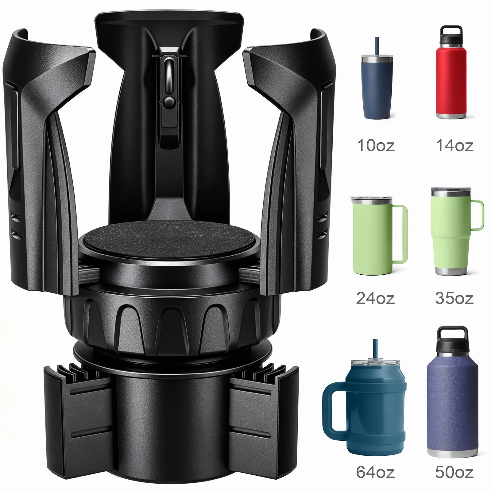 Automatic Car Cup Holder Extender, Suitable for 10-64oz Travel Thermos Flasks And Water Bottles, Various Types Of Water Bottles, Adjustable Cup Holder Base, Car Cup Holder.