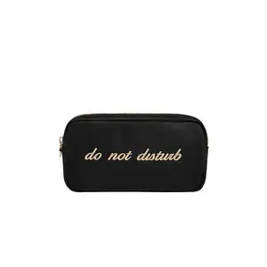 Stoney Clover Lane "do Not Disturb " Embroidered Small Pouch in Noir