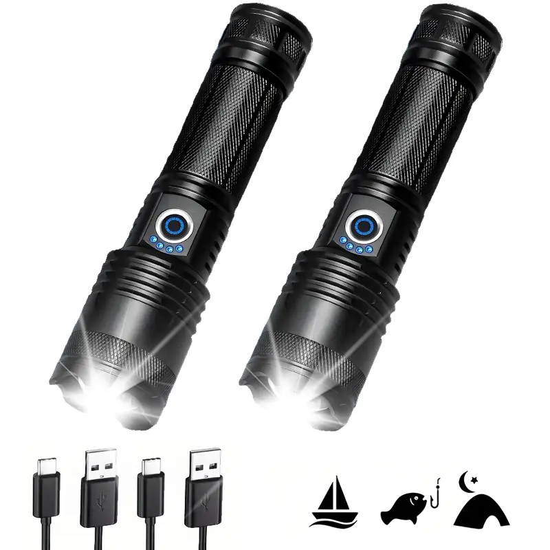bercol rechargeable led flashlight Flashlights High Lumens Rechargeable, 90000 Lumens Super Bright Flashlight, 7 Modes Brightest Powerful Flash Light with COB Light, IPX6 Waterproof Handheld Flashlights for Camping Home BERCOL 990,000 Lumen Rechargeable Flashlight
