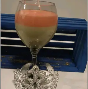 pineapple/ orange Scented Wine Glass Candles - Perfect for Home Decor and Ornaments