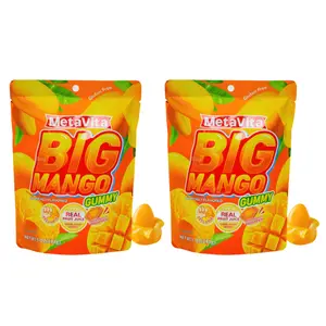 MetaVita Peelable Big Mango Gummy Candy 2 Bags, Individually Wrapped Peelable Mango Gummies, 5oz Per Bag