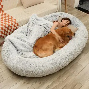 Large Orthopedic Dog Bed for Humans and Pets, Washable Plush, Non-Slip Base, Comfortable Design, Durable Pet Furniture, Shaped Beds