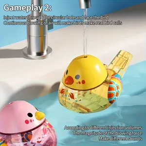 1pc Water Bird Whistle | Changeable Bird Call Sounds, Outdoor Bathroom Toy, Perfect Gift for Boys and Girls, Party, Birthday, Halloween, Christmas, Easter - ABS Material, Available in Yellow, Pink