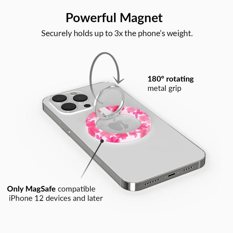Velvet Caviar Cherry Blossom MagSafe Grip Ring – Magnetic Phone Grip, Stand & Accessory with 1,600g Magnet for iPhone & Cases