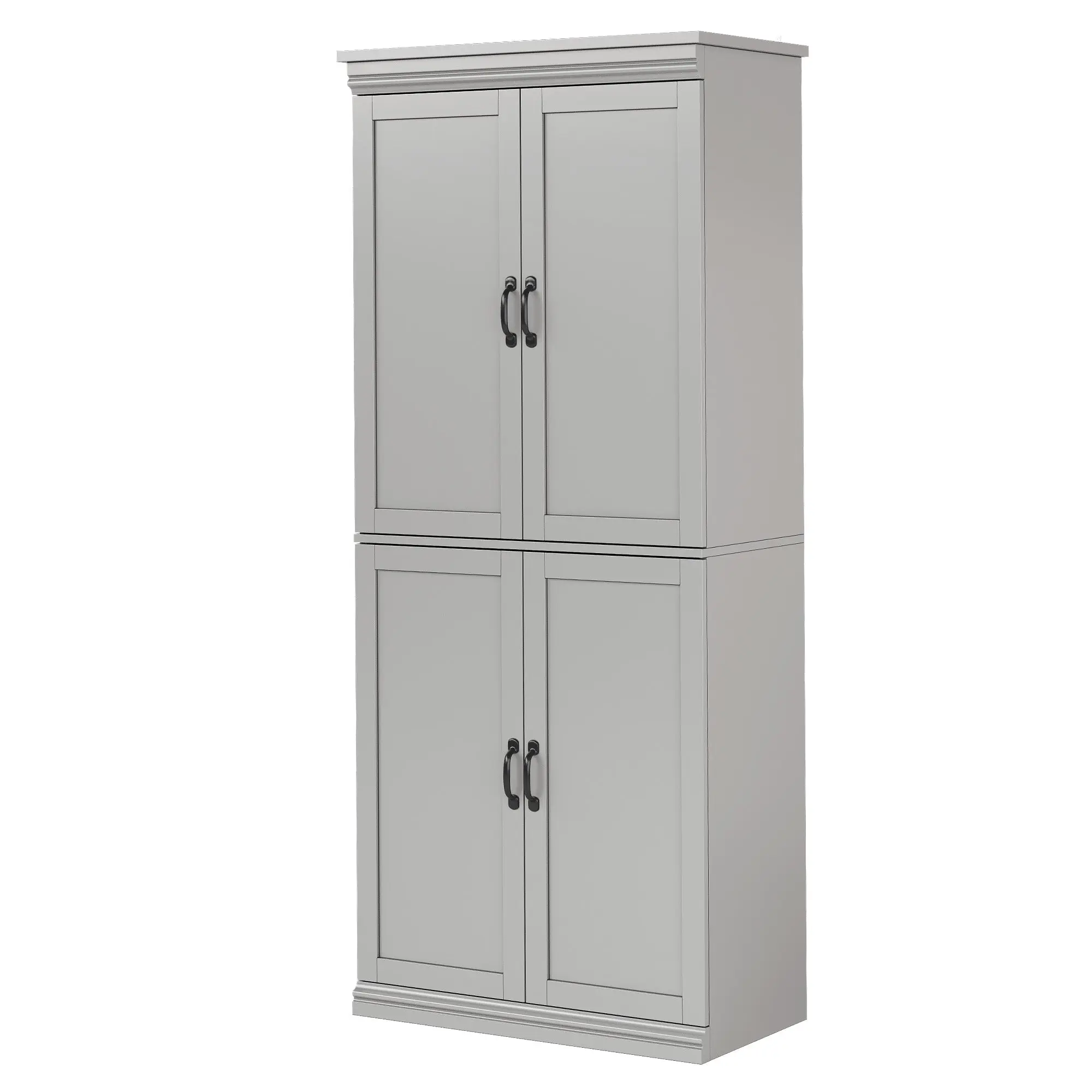 【GARVEE】70" Tall Freestanding Pantry Cabinet with 4 Doors, Large Drawer, Adjustable Shelves, Modern Kitchen Hutch Storage, Suitable for Kitchen, Bathroom, Dining, Living Rooms, White/Antique White Finish