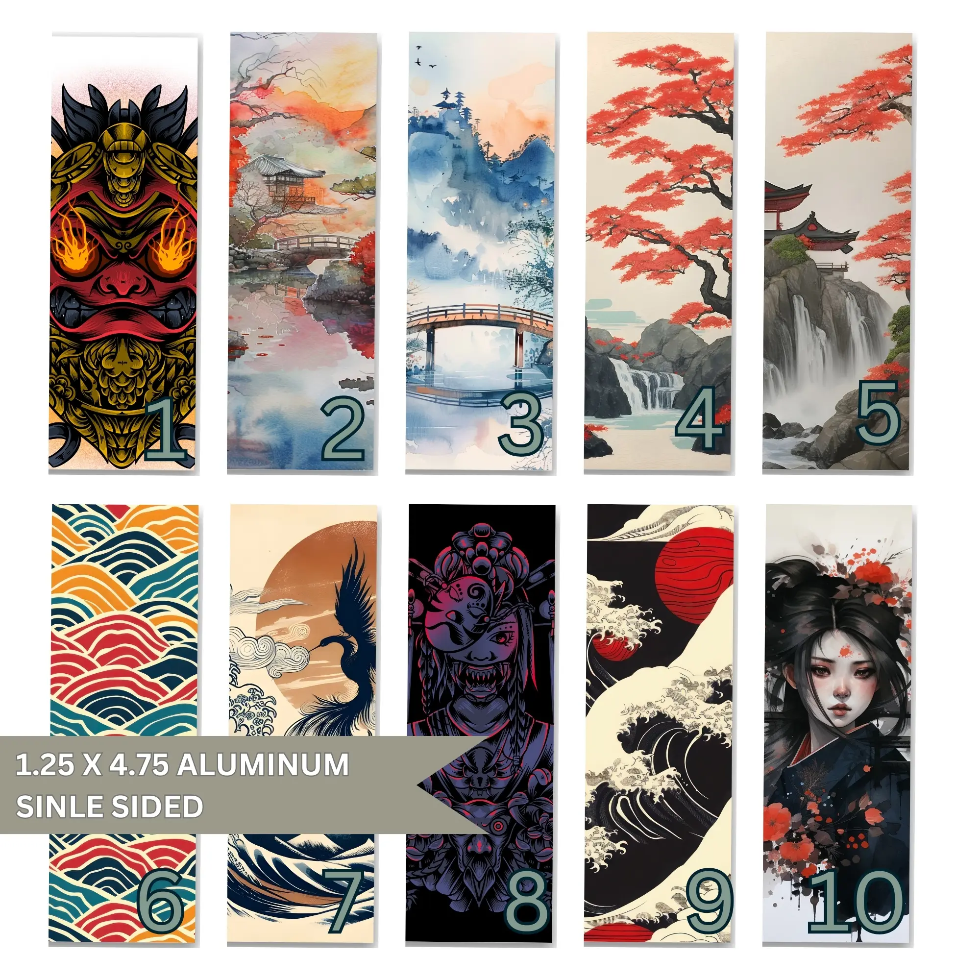 1.25 x 4.75" Single Sided Aluminum Bookmark - Vibrant Artwork for Your Reading Routine
