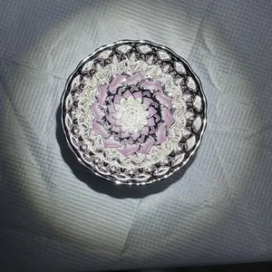 Pink Lotus Pattern Silver Handmade Royal Teacup with 3D Silver Lotus