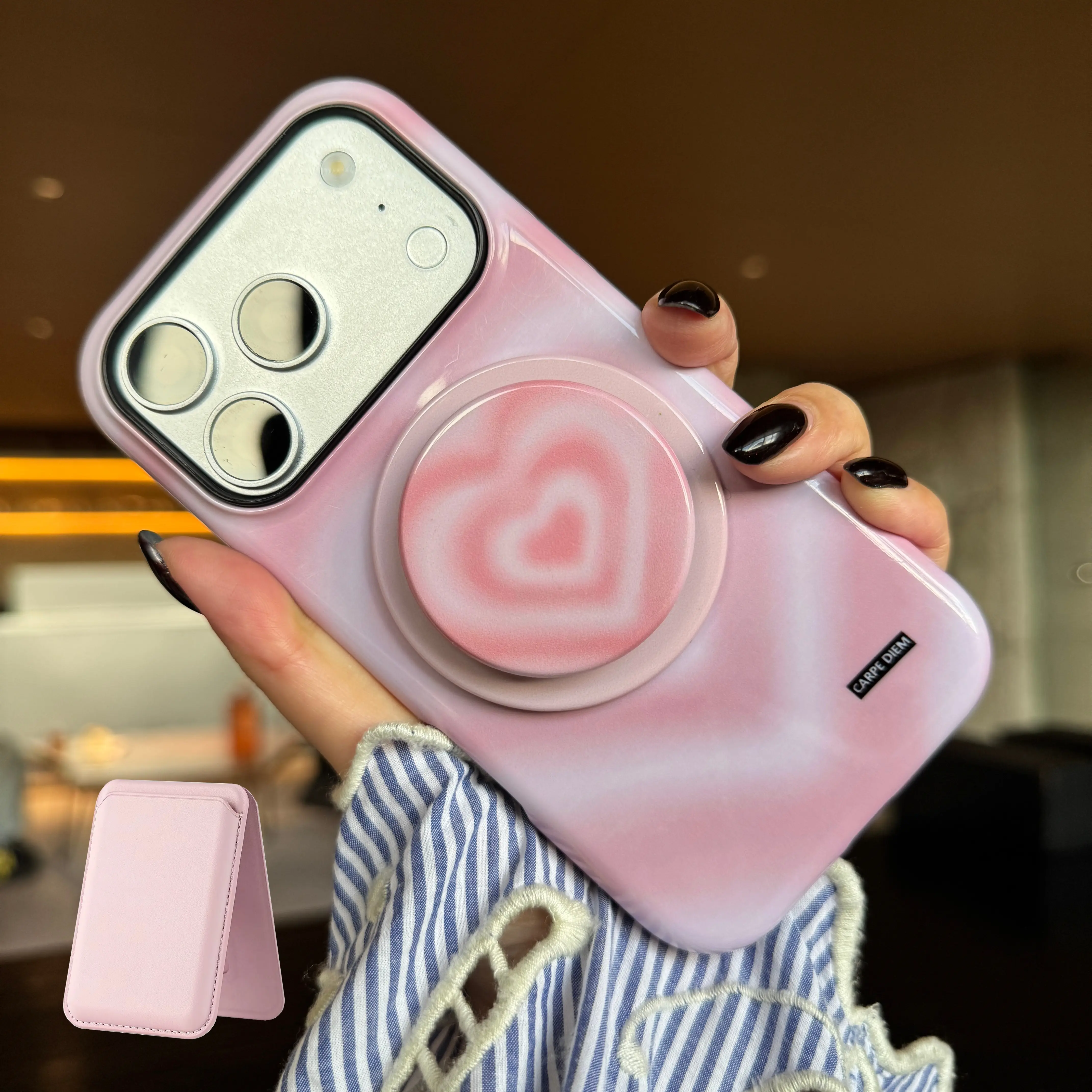 Aivona Fpr iPhone 17 16 15 14 13 Magnetic Phone case For Women Protective Cover 16 Plus Phone Case With Wallet, Pink  Case [Applicable to Magsafe]