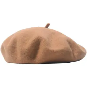 Women Men   Beret Solid Color Warm Beanie Hat Artist Painter Fancy Dress Costumes