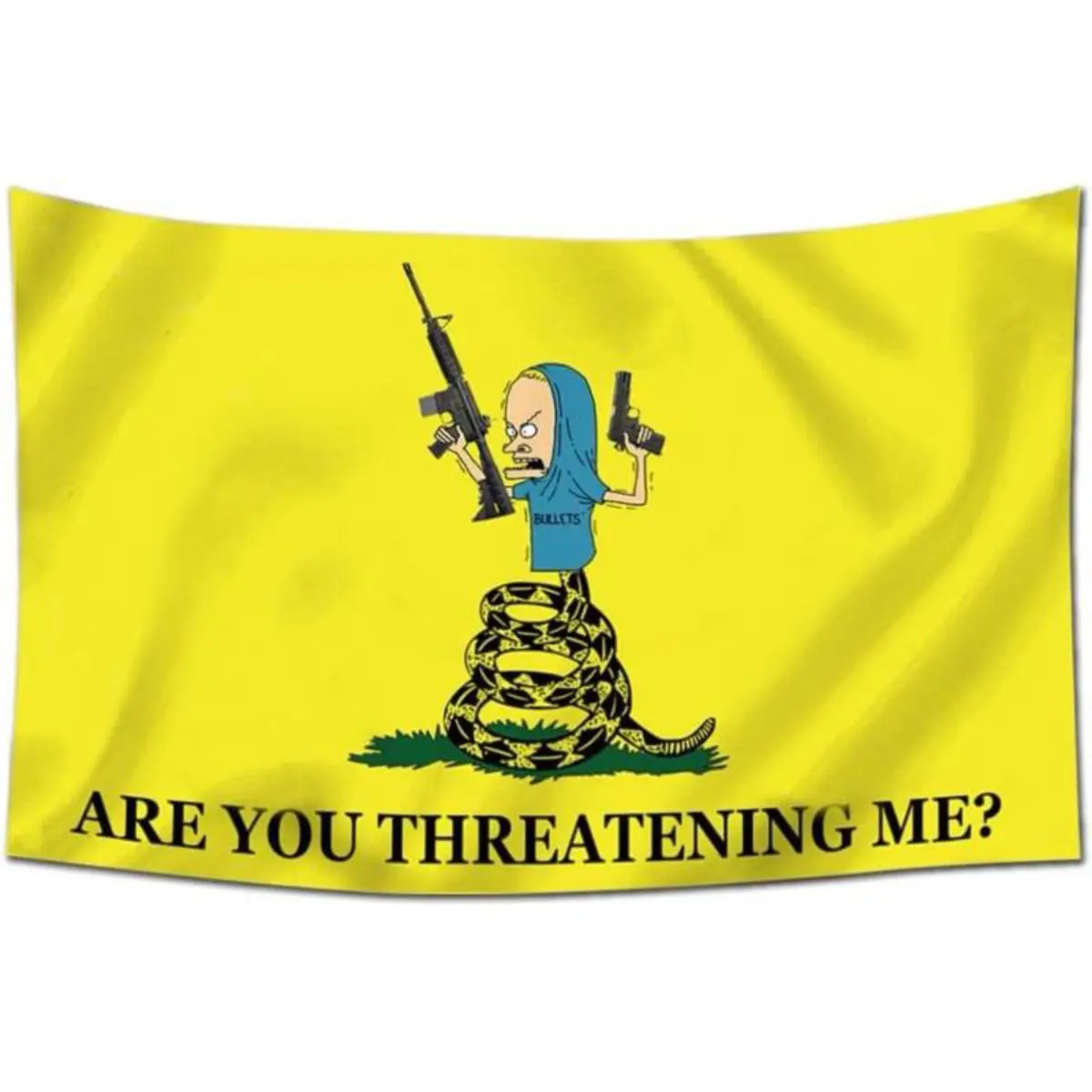 3x5FT Funny Decorative Tapestry, Retro "Are You Threatening Me" Print Wall Tapestry, Machine-Washable Home Decor Man Cave Tree-Mounted Flag Banner, Ideal Gift for Girls College Dorm, Tapestry Funny