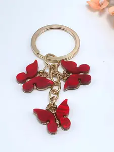 Cute Acrylic Butterfly Keychain Charm, Floral Butterfly Pendant Key Ring, Adorable Gift Hanging Accessory, Perfect for Bags and Keys, Keychain Jewelry