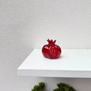 Mini Glass Pomegranate Vase, Desktop Decoration, Festive Ornament, Home Decor, Table Centerpiece, Unique Gift Idea