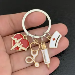Doctor Key Chain, Syringe, Stethoscope, Nurse Cap, Care Key Chain, Gift to Medical Staff