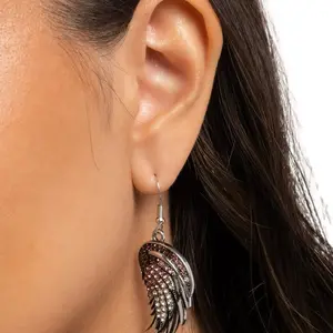 Dazzling Affordable Jewelry - Stylish Wing Design Earrings with Sparkling Stones for Everyday Wear