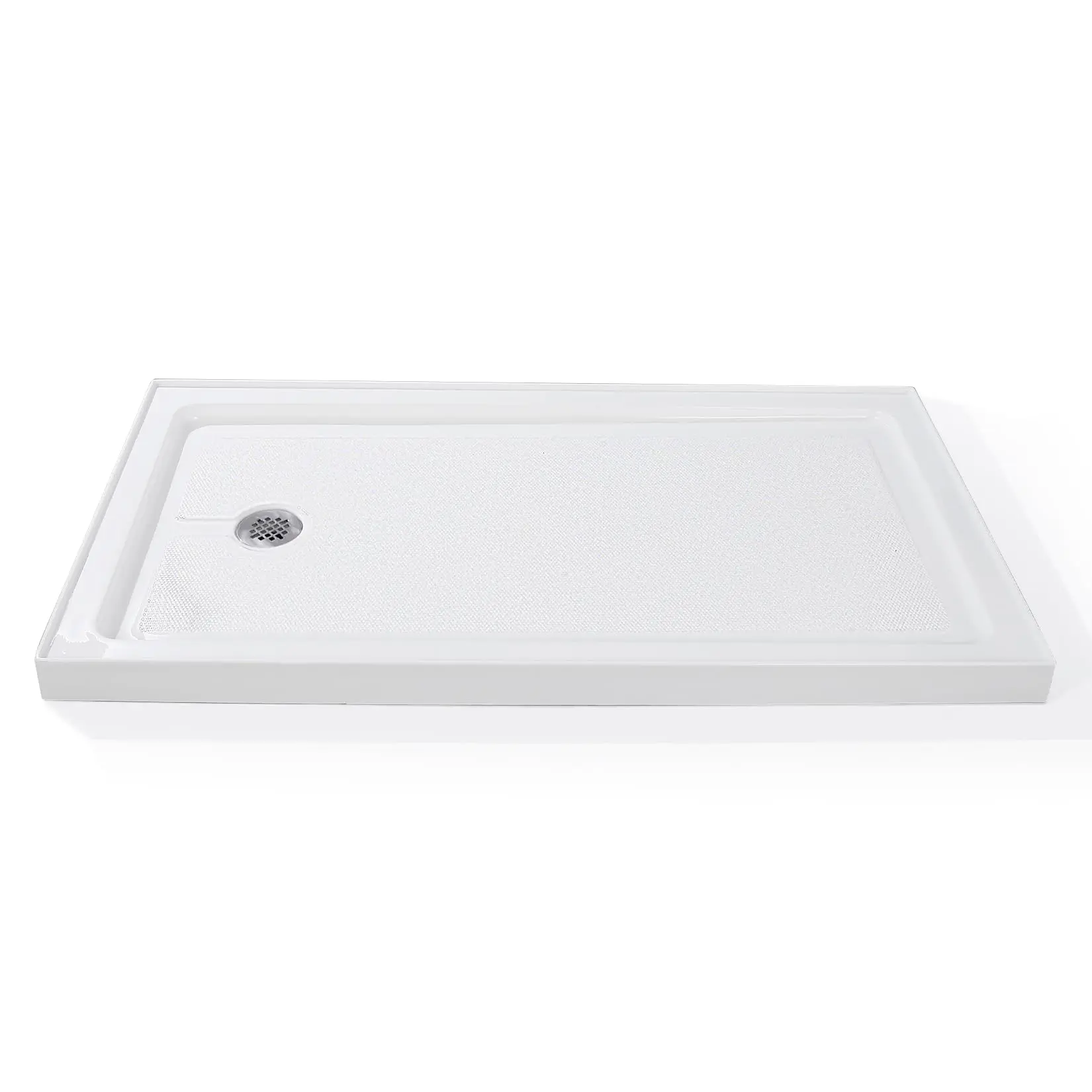32" x 60" Acrylic Shower Base – Rectangular Slip-Resistant Shower Pan with Stainless Steel Left Drain for Modern Bathroom