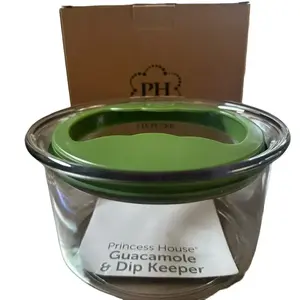 PH Guacamole and Dip Keeper Organiser - Green Plastic with Handle for Easy Storage and Organization - Bottles
