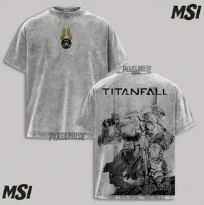 Scorch "Blue Inferno" Edition: Titanfall 2 Scorch Graphic Tee, Blue Flame Thermal Titan Acid Wash Shirt, Vintage Mecha Pilot Streetwear Top.
