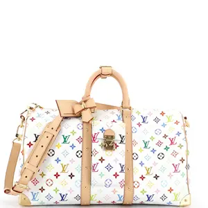 Pre-owned Louis Vuitton Canvas Coated Travel Bags x Takashi Murakami Keepall Bandouliere Bag Monogram Multicolor 45 by Rebag