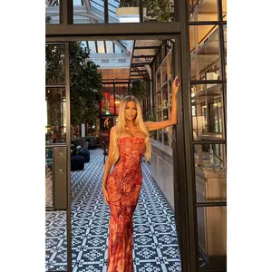 Perla Lace Up Maxi Dress - Multi Color