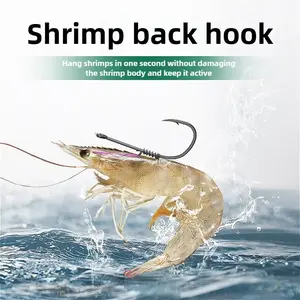 Shrimp back hook 10PCS live shrimp body hook with spring hanging keep live shrimp suitable for rock fishing sea fishing perch grouper