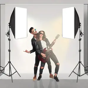 US plug adapters NO Bulb Professional Photography softbox Lighting soft box With 160CM/200CM Tripod E27 Photographic Socket Continuous Light System for Photo studio Youtube Static shots Live Streaming Studio Lighting