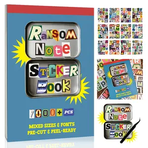 1000+ Pcs Mixed Size Ransom Note Sticker Book with Tweezers - Pre-Cut Alphabet Letters for Vision Boards & Scrapbooking
