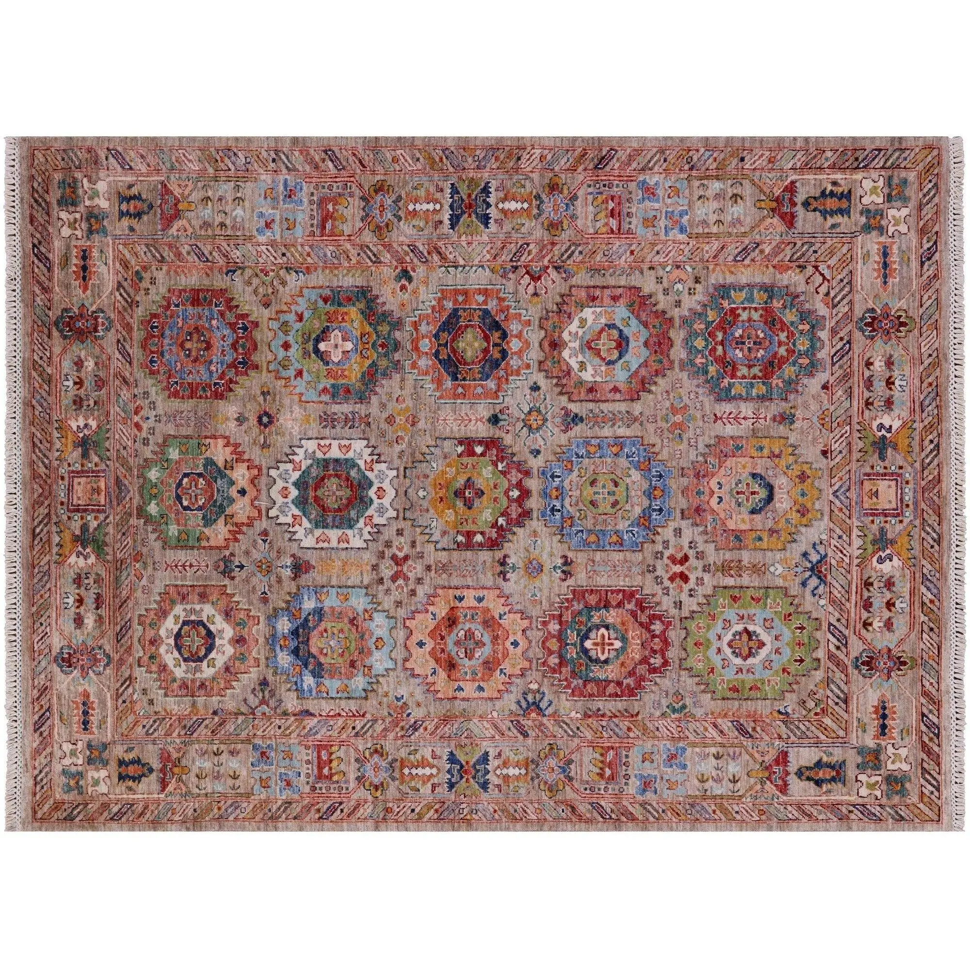 Fine Turkmen Hand-Knotted Wool Rug 5' 0" X 6' 8" - Q10221