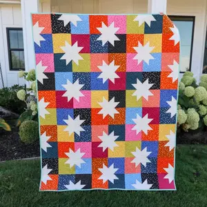 Star Pop II Featuring Starry Fabric by Ruby Star Quilt Kit Fabric Pattern and Binding Included All PRE CUT 60 X 75 Beginner Ready to Sew