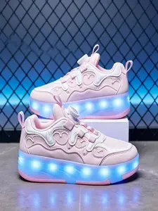 Glowing Roller Skates, Adjustable Anti-Slip Light-Up Casual Shoes, Fun Two-In-One Design, Perfect for All Seasons