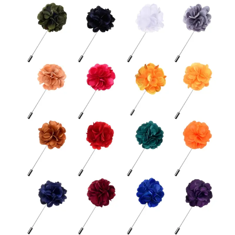 16 pieces men's fabric flower chest flower suit brooch, lapel pin, lightweight and reusable flower shaped pin, suitable for weddings, groomsmen, groomsmen, formal events, graduation dances, dinner parties&business meetings