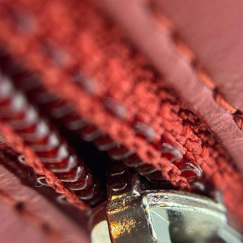 Pre-owned CHANEL Lambskin Leather Small Leather Goods Lambskin Camellia Embossed Large Gusset Flap Wallet Red