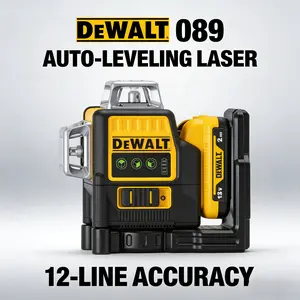DeWalt 089 Cordless Green Beam Laser Level, Ultra Precise Self-Leveling Design for Woodworking & Indoor Decoration professional construction