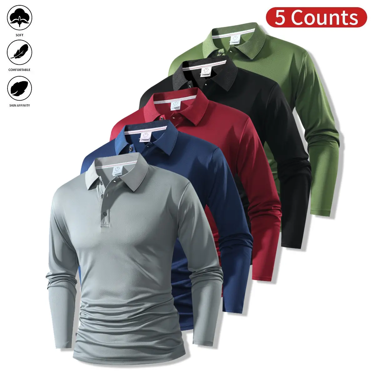 Gray + Blue + Red + Black + Green