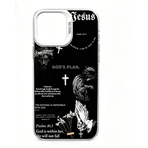 Luxury Faith Jesus Cross Pattern Phone Case for iPhone 17 16 15 14 13 12 11 Pro Max Plus Multi - color Shockproof Protection Back Cover