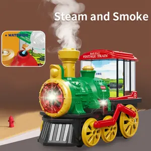 Train Toy for Youngsters 3-5, Trucks Locomotive Electric Steam Engine with Smoke, Light & Sound, Youngsters