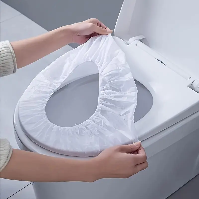 20-Piece Disposable Toilet Seat Cover Set, Waterproof Toilet Seat Protectors, Travel Toilet Seat Covers, Individually Wrapped for Travel and Public Restrooms, Bathroom Accessory