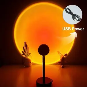 Sunset Projection Lamp LED Mood Light with Remote USB Power Aesthetic Room Lighting Adjustable Angles Multiple Color Modes for Cozy Atmosphere