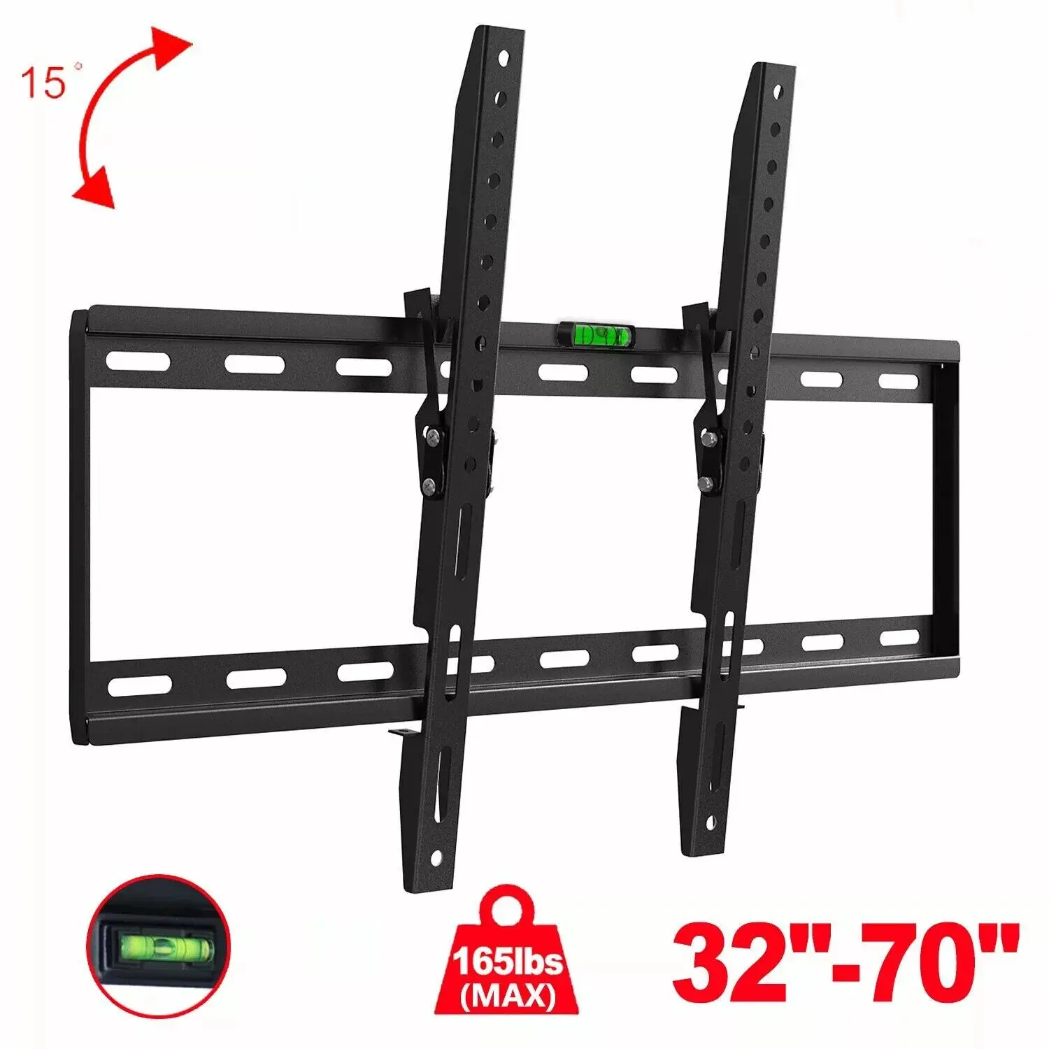 Flat Modern Low-Profile Fixed TV Mount Stand - Heavy-Duty HDTV Wall Bracket for 32-70 Inch LED LCD Plasma TVs, Space-Saving, Holds Up to 165 lbs, 1.1" Gap, Compatible with Studs or Concrete,sohochic