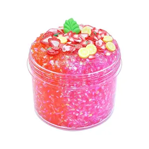 70ml/2.37oz New Slime Crystal Fruits Bullhead Gel Coconut Fruit Pulp Soft Clay Fruit Slices Squishies Soft Squishy