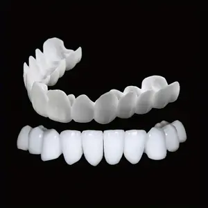 New Generation Instant Smile False Teeth Silicone Fake Tooth Set, Whitening Tooth Stickers, Upper Teeth + Lower Teeth + Gum