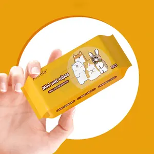 Portable Ultra Mini Pet Wet Wipes for Dogs - Ideal for Daily Walking, Camping & Travel - Softens Drool on the Go with 3. Alcohol & 7. Water - All Dog Breeds & Sizes, Dog Wet Wipes, Travel Dog Accessories, Playful Dog Design, Alcoholfed Product