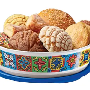 Tazón Talavera Tupperware - Assorted Cookies in Colorful Tin with Floral Design - Drinkware Set Cookware