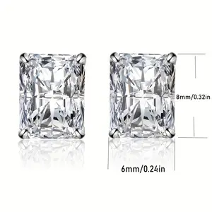 Moissanite earrings with screw in earring design, made of S925 sterling silver, perfect for giving to girlfriends, engagements, weddings, Valentine's Day, anniversaries, Thanksgiving and Christmas birthdays and anniversary gifts magnetic earrings