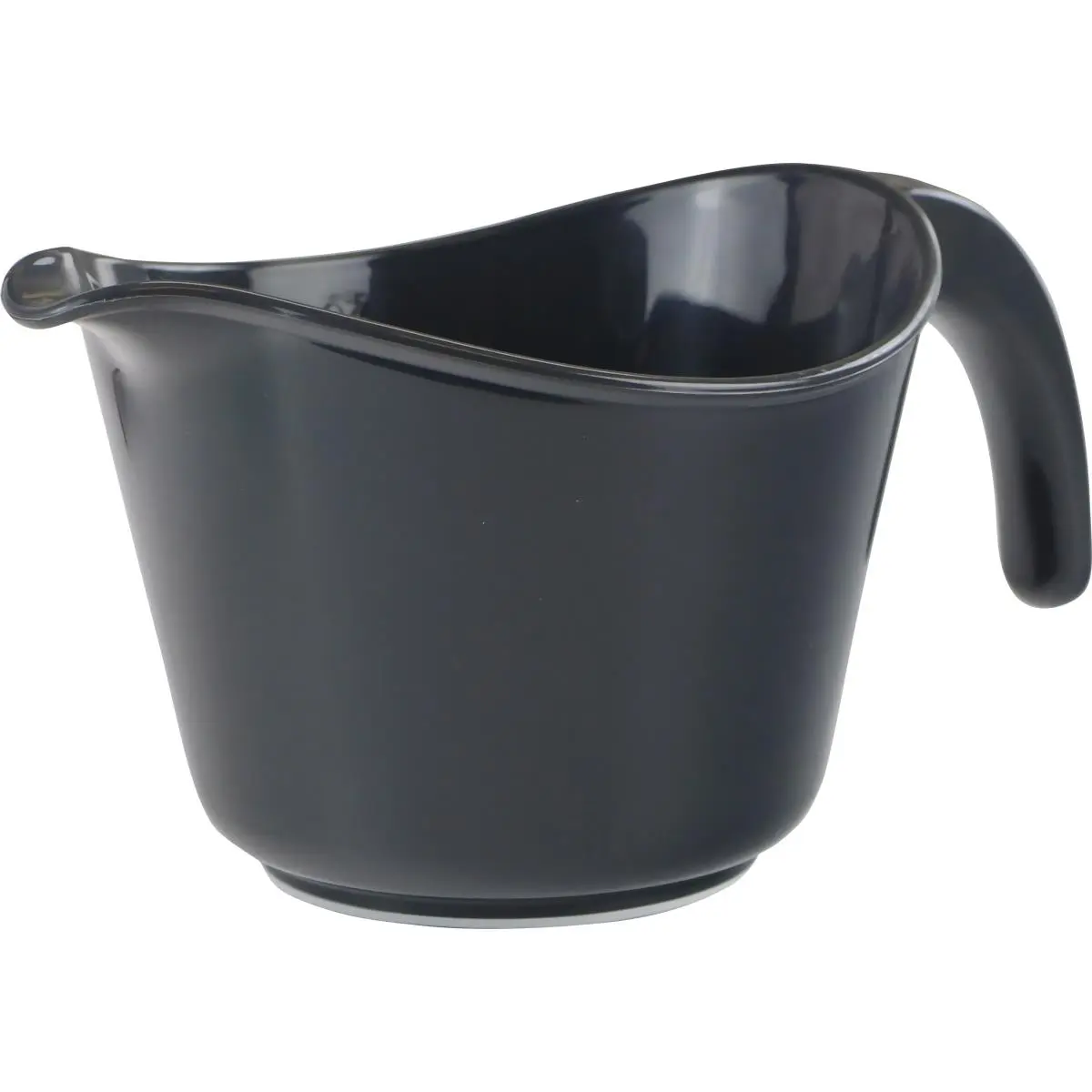 212 MAIN 8-Cup Melamine Round Plastic Batter Serving Bowl - Sturdy Thick Plastic, Double-Sided, Embossed Marks, Handy Design, Pour Spout, Detachable Handle, Charcoal Kitchen Tableware, Round Plastic Bowls